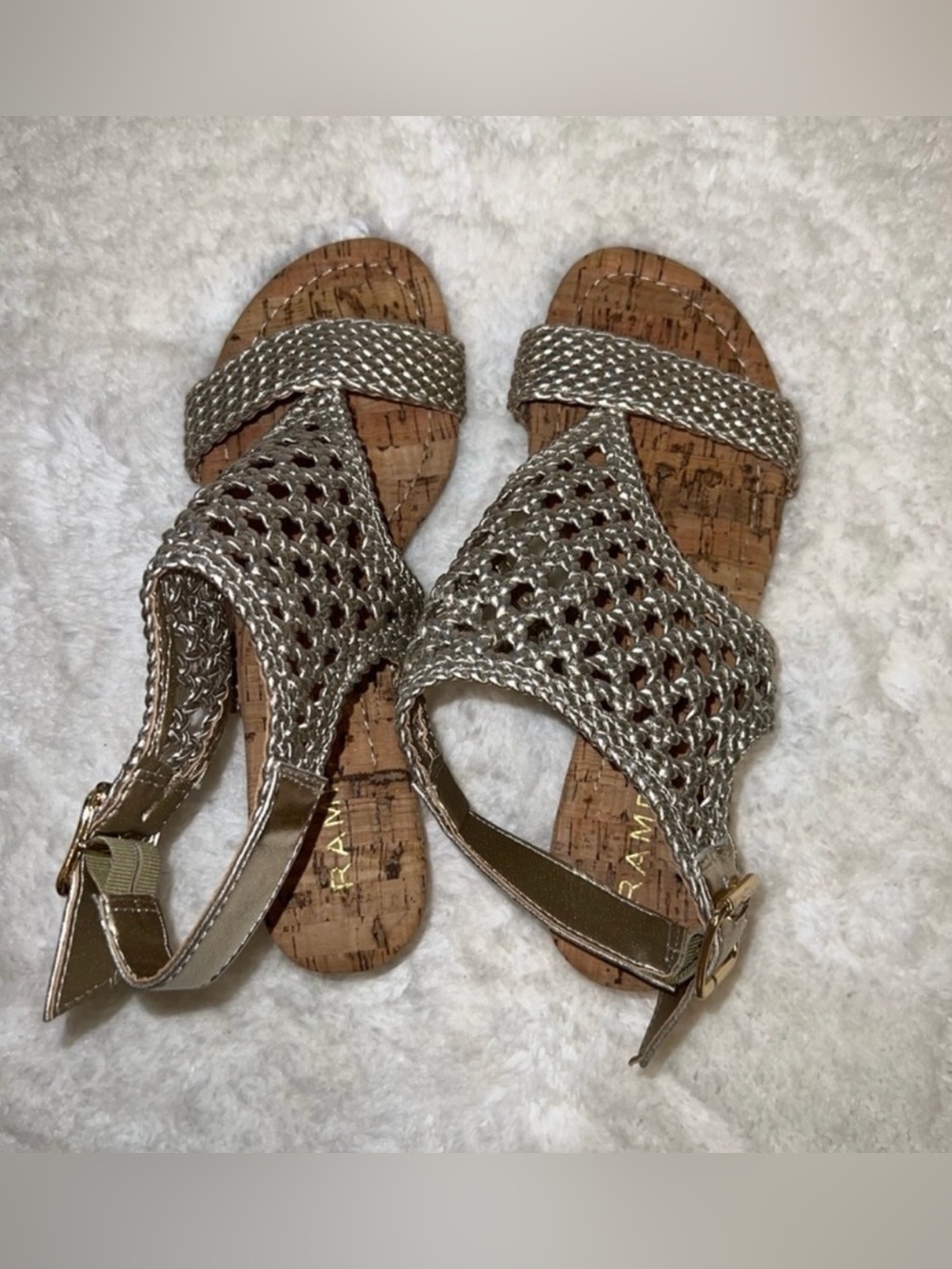 Rampage Braided Metallic Slingback Sandal - Gold